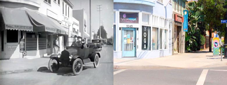 Laurel and Hardy on Venice Blvd at Bagley Avenue in Los Angeles