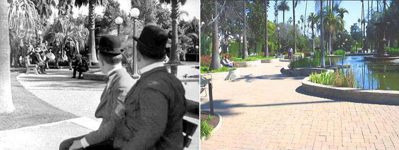 A scene from the Laurel and Hardy movie Pack Up Your Troubles.