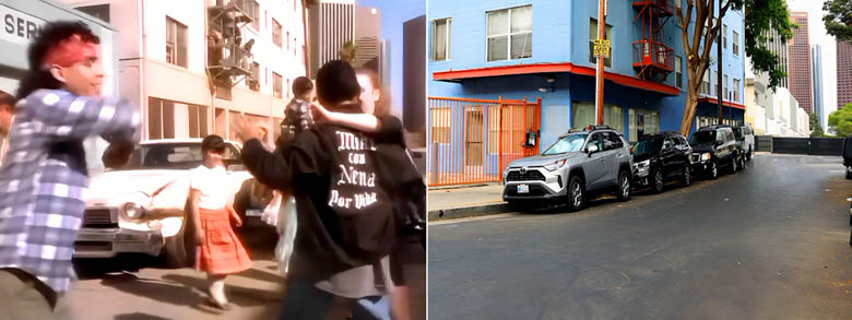 A scene from the music video for the Madonna song La Isla Bonita.