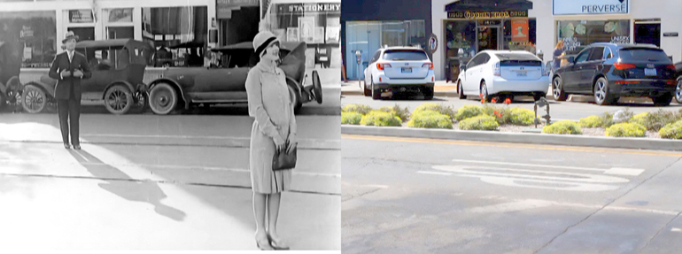 The 100 block of North Larchmont Blvd seen in the 1920s.