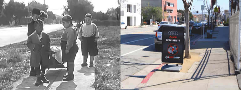 Farina and Joe Cobb on Motor Avenue in the Palms neighborhood of Los Angeles