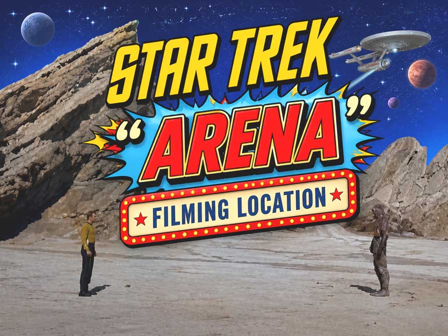 Captain Kirk battling the Gorn at Vasquez Rocks